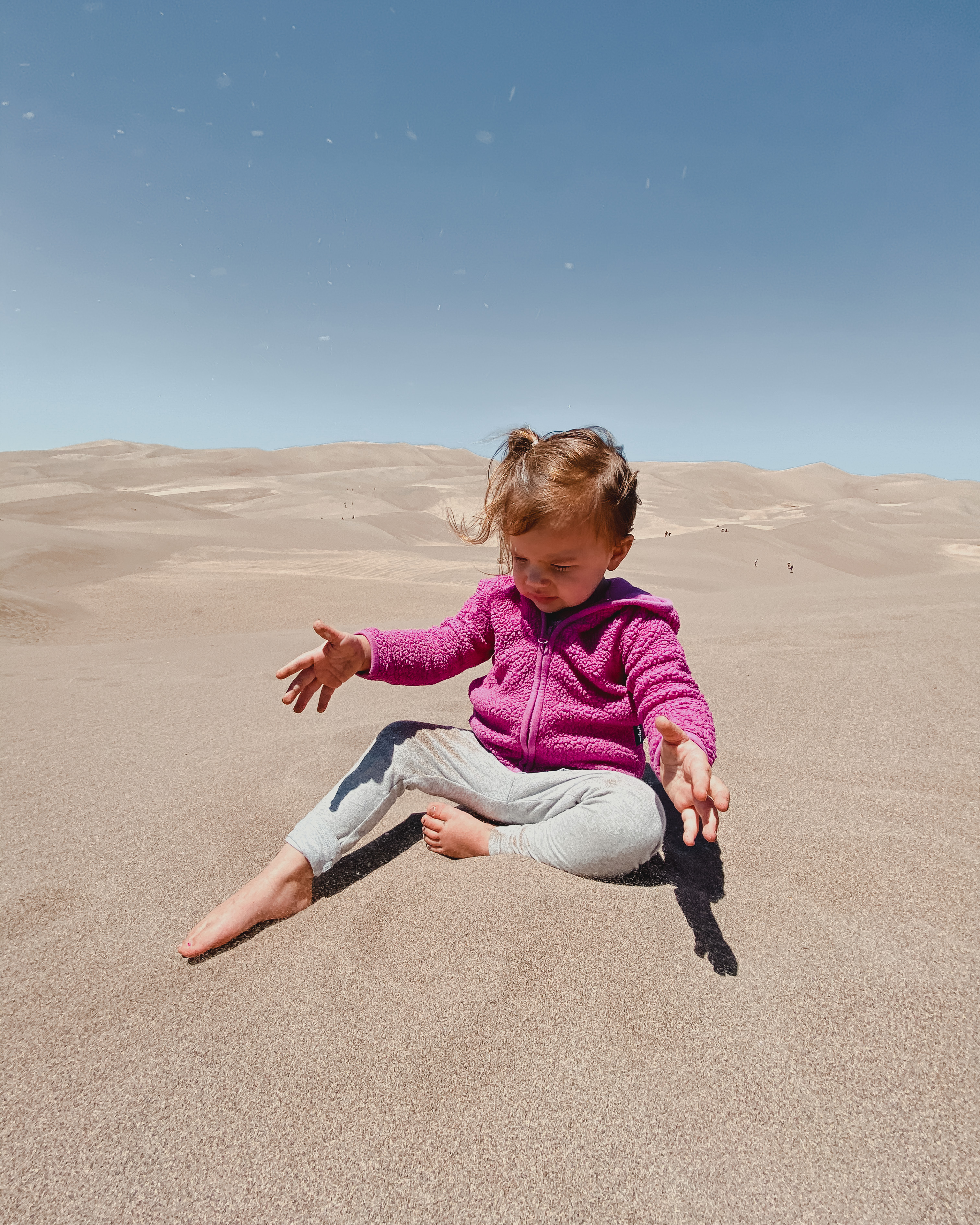Playing in the sand in Great Sand Dunes National Park